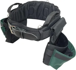 BOULDER BAG Professional Pro Framer MAX Combo with Comfort Back Support Tool Belt, Leather Belt Buckle, Heavy Duty, Green (Medium 28-32 Inches), Made in USA