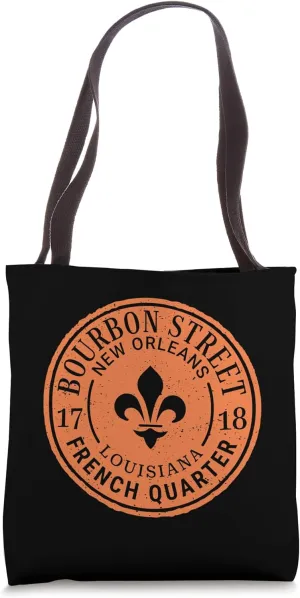 Bourbon Street French Quarter New Orleans LA 1718 Distressed Tote Bag