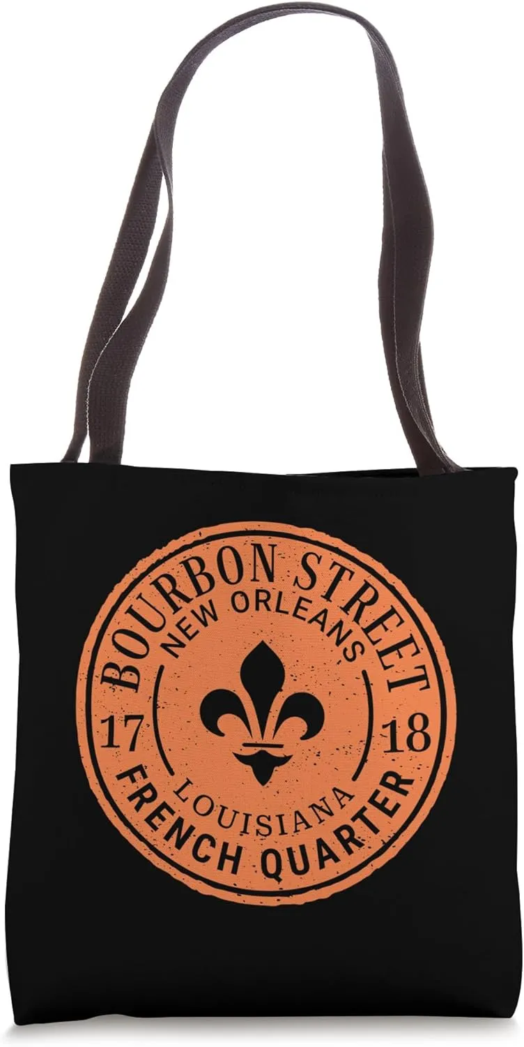 Bourbon Street French Quarter New Orleans LA 1718 Distressed Tote Bag