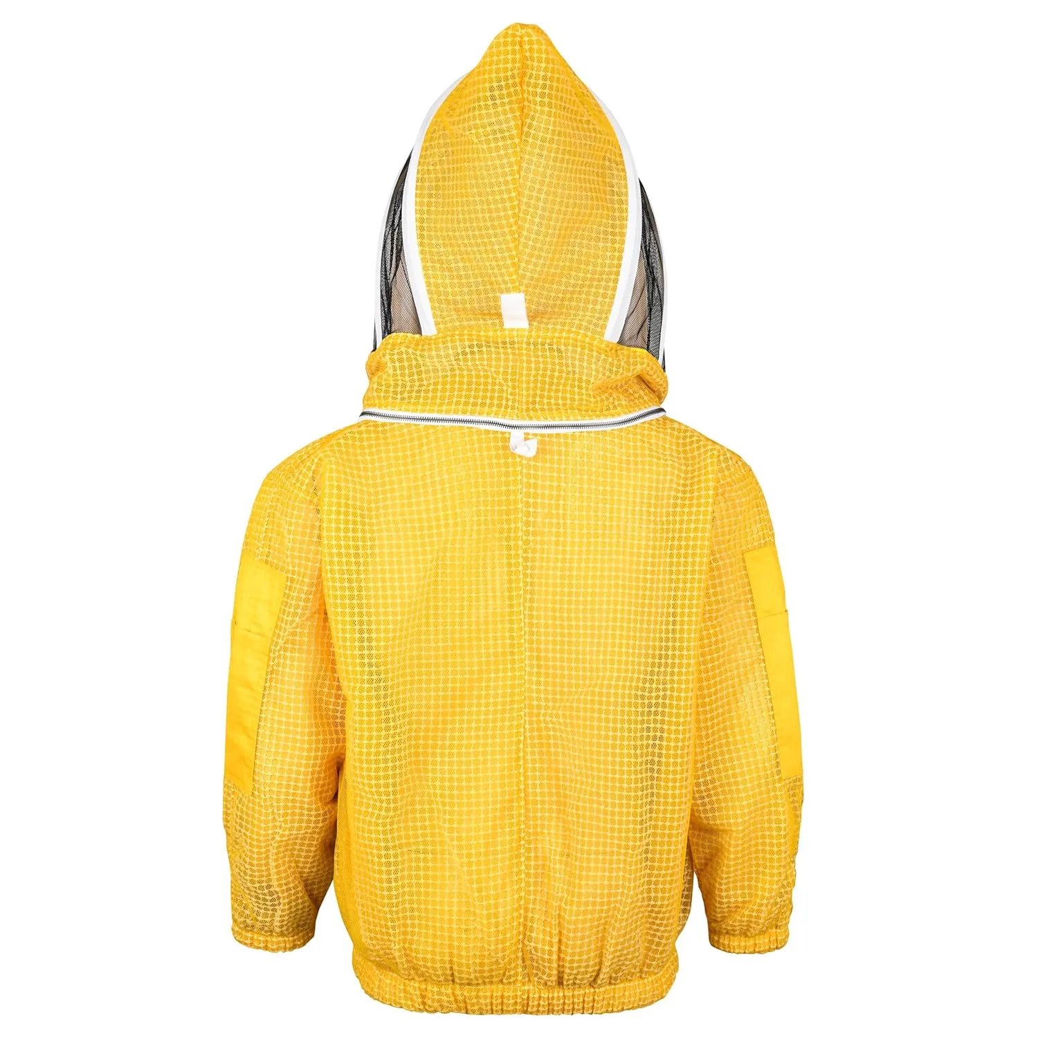 BP-301 Beekeeping Jacket with Veil 3 Layer Ultra Ventilated Bee Suit with Total Protection, Safety Fencing, YKK Zippers with Carrying Bag (Golden) X-Large