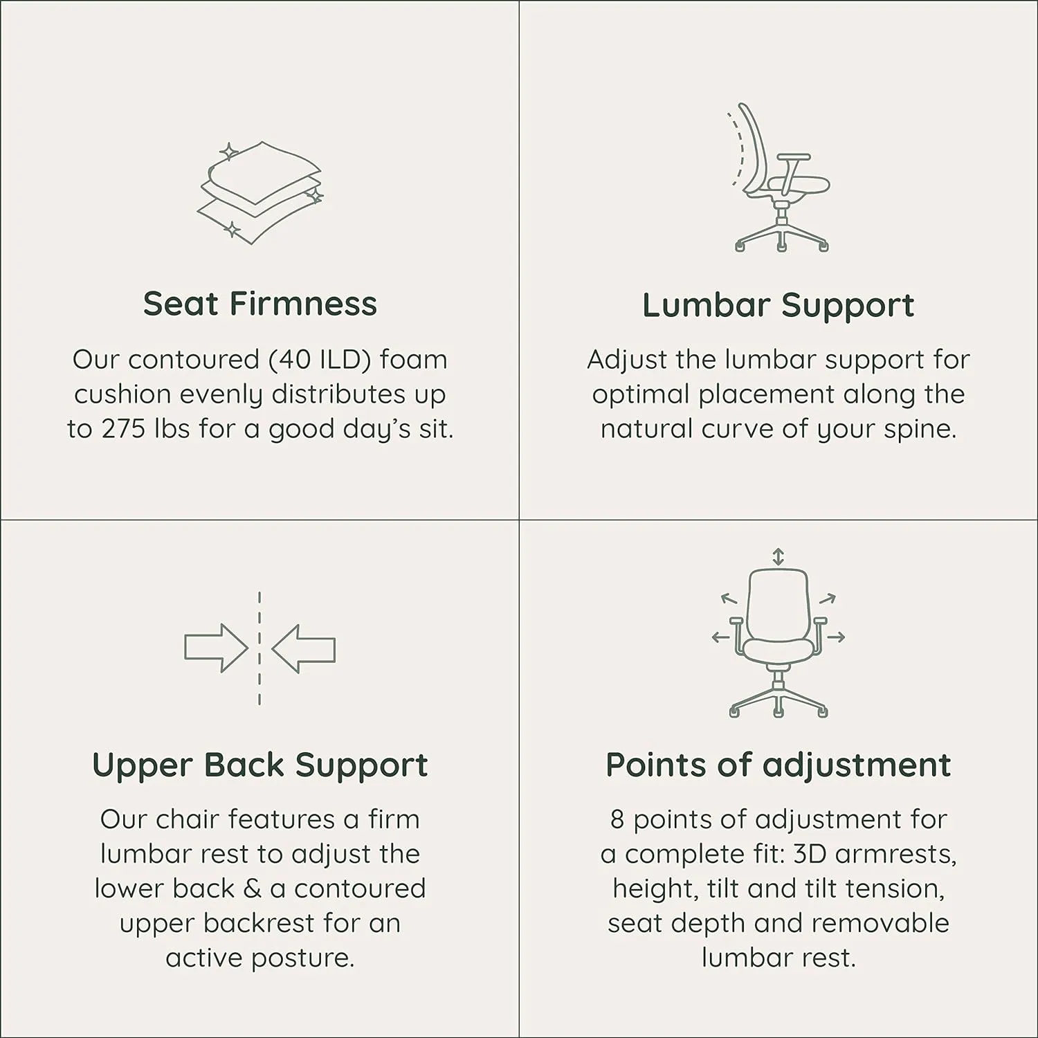 Branch Ergonomic Chair - A Versatile Desk Chair with Adjustable Lumbar Support, Breathable Mesh Backrest, and Smooth Wheels - Experience Optimal Comfort and Support - Pebble - White