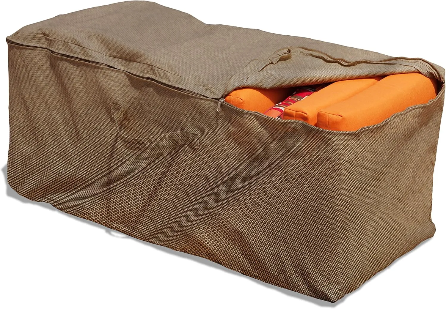 Budge P9A10BTNW3 StormBlock Hillside Patio Cushion Storage Bag, 22"H x 48"W x 18"Deep, Black and Tan Weave