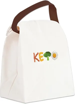 CafePress Awesome Keto Diet Vegan Veganism Canvas Lunch Bag with Strap Handle