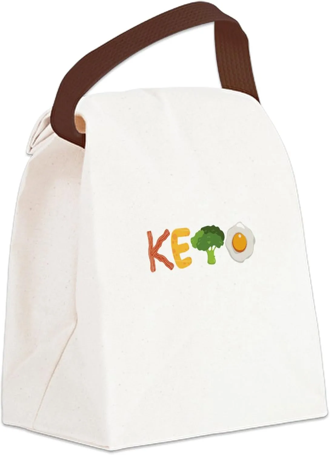 CafePress Awesome Keto Diet Vegan Veganism Canvas Lunch Bag with Strap Handle