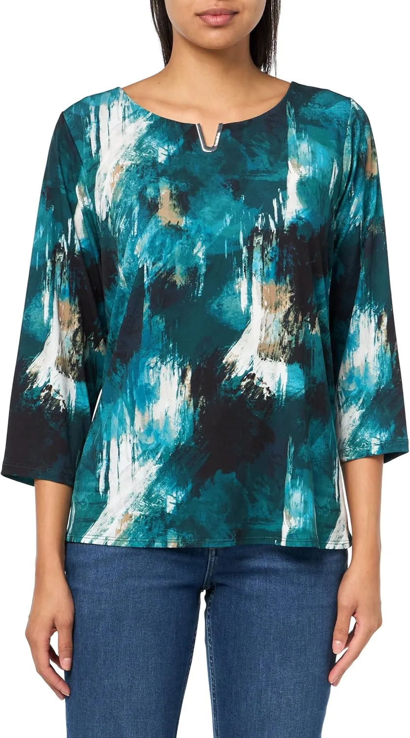Calvin Klein Women's 3/4 Sleeve Hardware Detail Top
