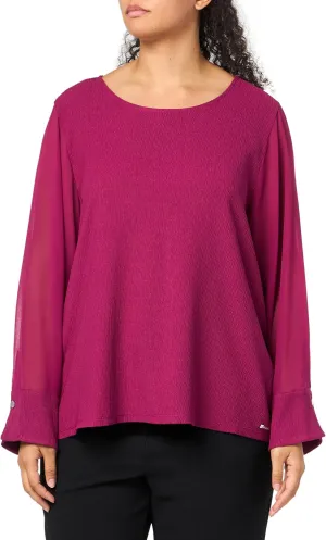 Calvin Klein Women's Plus Chiffon Sleeve Blouse Top