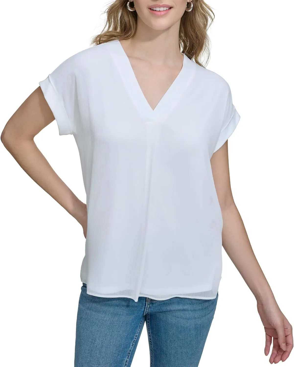 Calvin Klein Women's Sleeveless V-Neck Knit Top