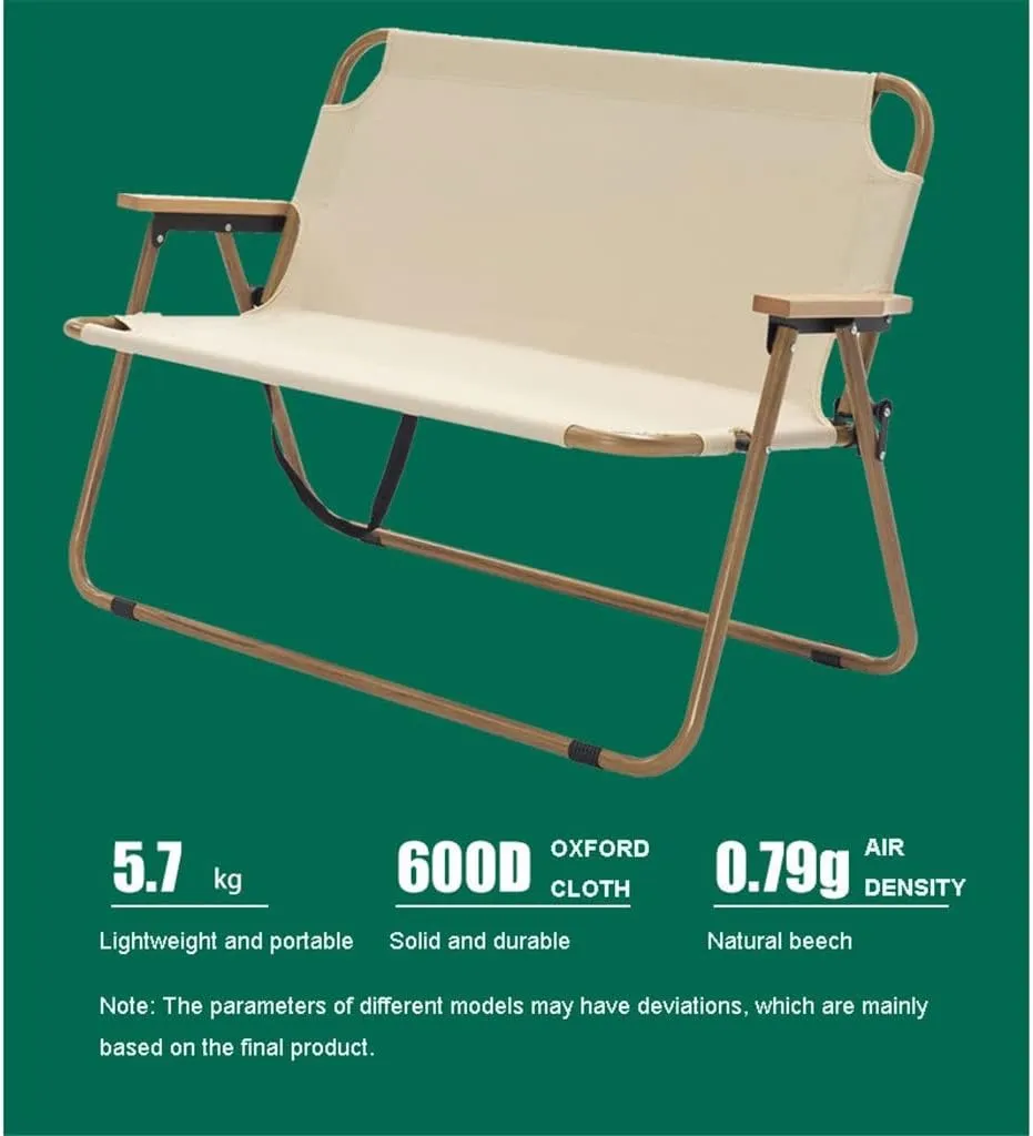 Camping Chairs, 2 Persons Armchair Double Backrest Folding Camping Chair Aluminum Alloy Beach Chair for Travel Chair Outdoor Camping P-Icnic/a/As Shown