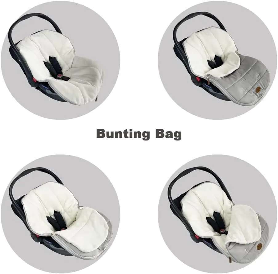 Car Seat Cover Carseat Bunting Bag Intergrated into 1,Waterproof Anti-Cold Winter Bassinet Stroller Car seat Sleeping Bag for Infant,0-12M