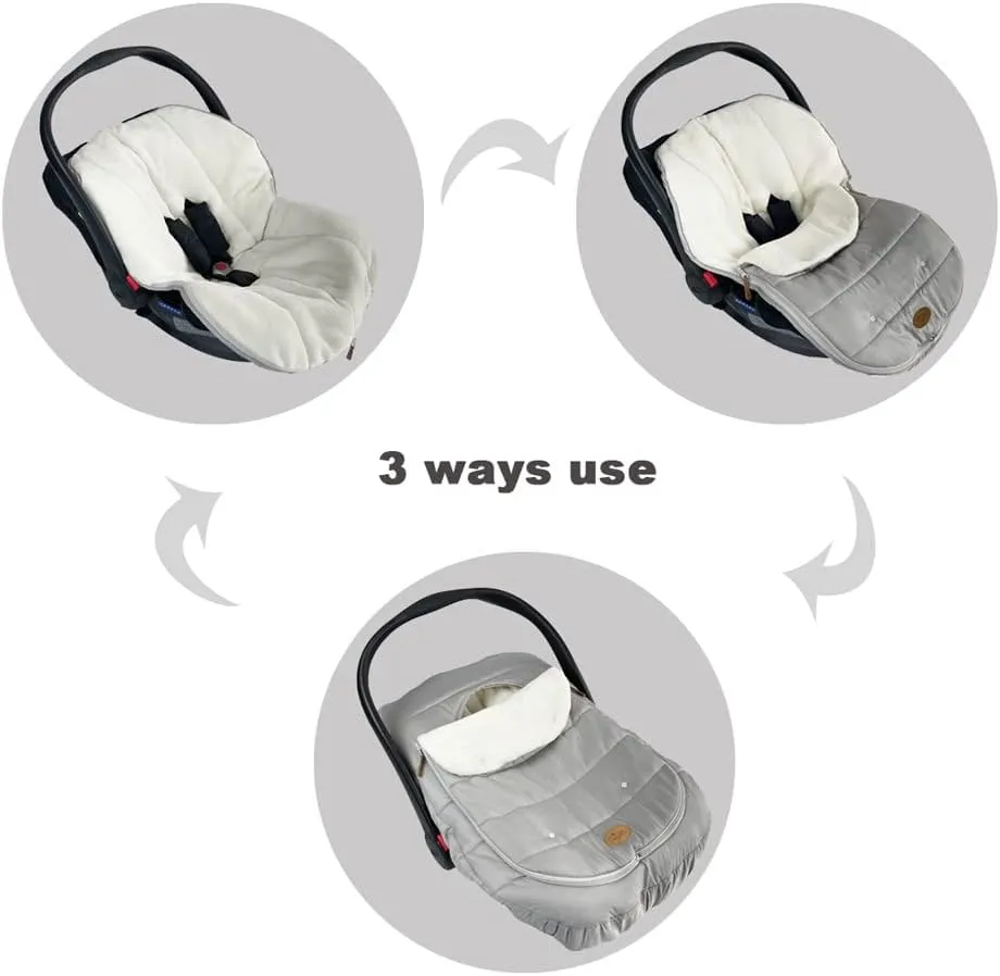 Car Seat Cover Carseat Bunting Bag Intergrated into 1,Waterproof Anti-Cold Winter Bassinet Stroller Car seat Sleeping Bag for Infant,0-12M