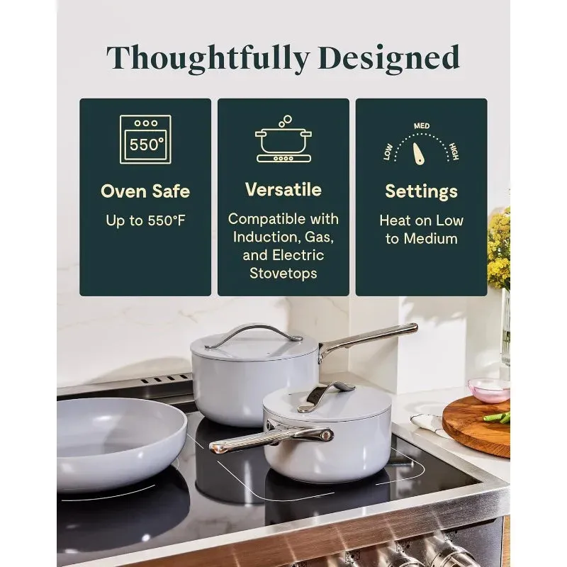 Caraway 12-Piece Nonstick Ceramic Cookware Set – Non-Toxic & Oven Safe