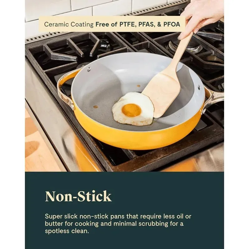 Caraway 12-Piece Nonstick Ceramic Cookware Set – Non-Toxic & Oven Safe