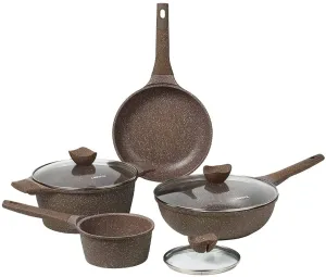 Carote Granite Nonstick Cookware Set,5 Pcs Nonstick Cookware Set Pans and Pots, Terra,Green PFOA Free (5-Pcs Cookware Set)