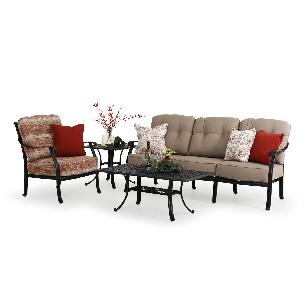 Charleston Outdoor Cast Aluminum Spring Chair
