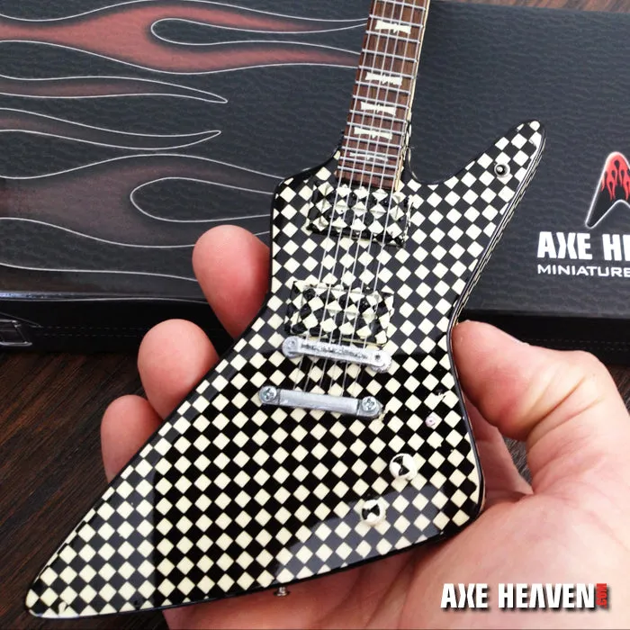 CHEAP TRICK - RICK NIELSEN - CHECKERED EXP MINI GUITAR