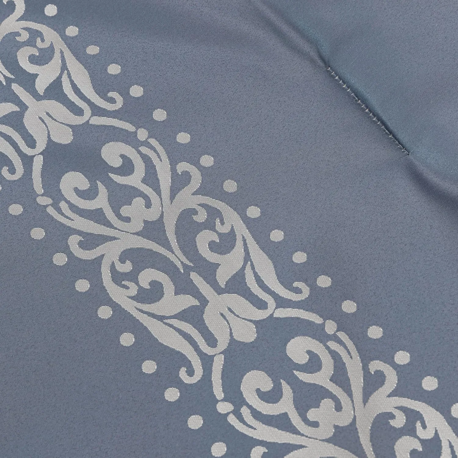 Chezmoi Collection Royale 7-Piece Jacquard Floral Comforter Set, Oversized Queen, Grayish Blue/Gray