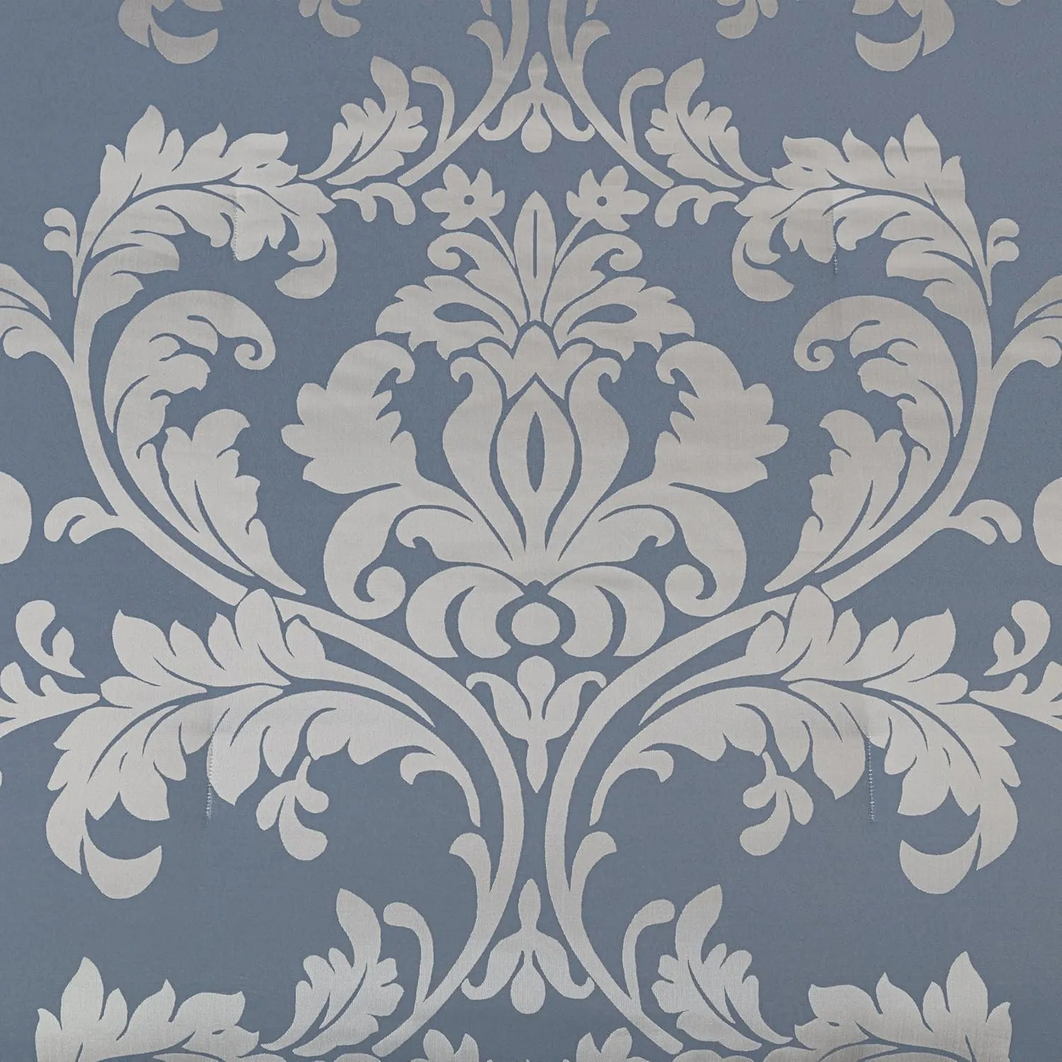 Chezmoi Collection Royale 7-Piece Jacquard Floral Comforter Set, Oversized Queen, Grayish Blue/Gray