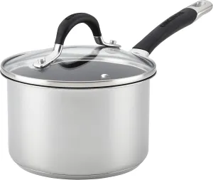 Circulon Momentum Stainless Steel Sauce Pan/Saucepan with Lid, 2 Quart, Silver