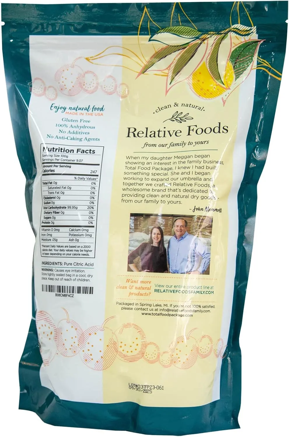 Citric Acid Powder Food Grade – 5 lb - Pure Citric Acid for Cooking, Canning, Bath Bombs & More - Non-GMO, Gluten-Free, No Additives - Resealable Bag