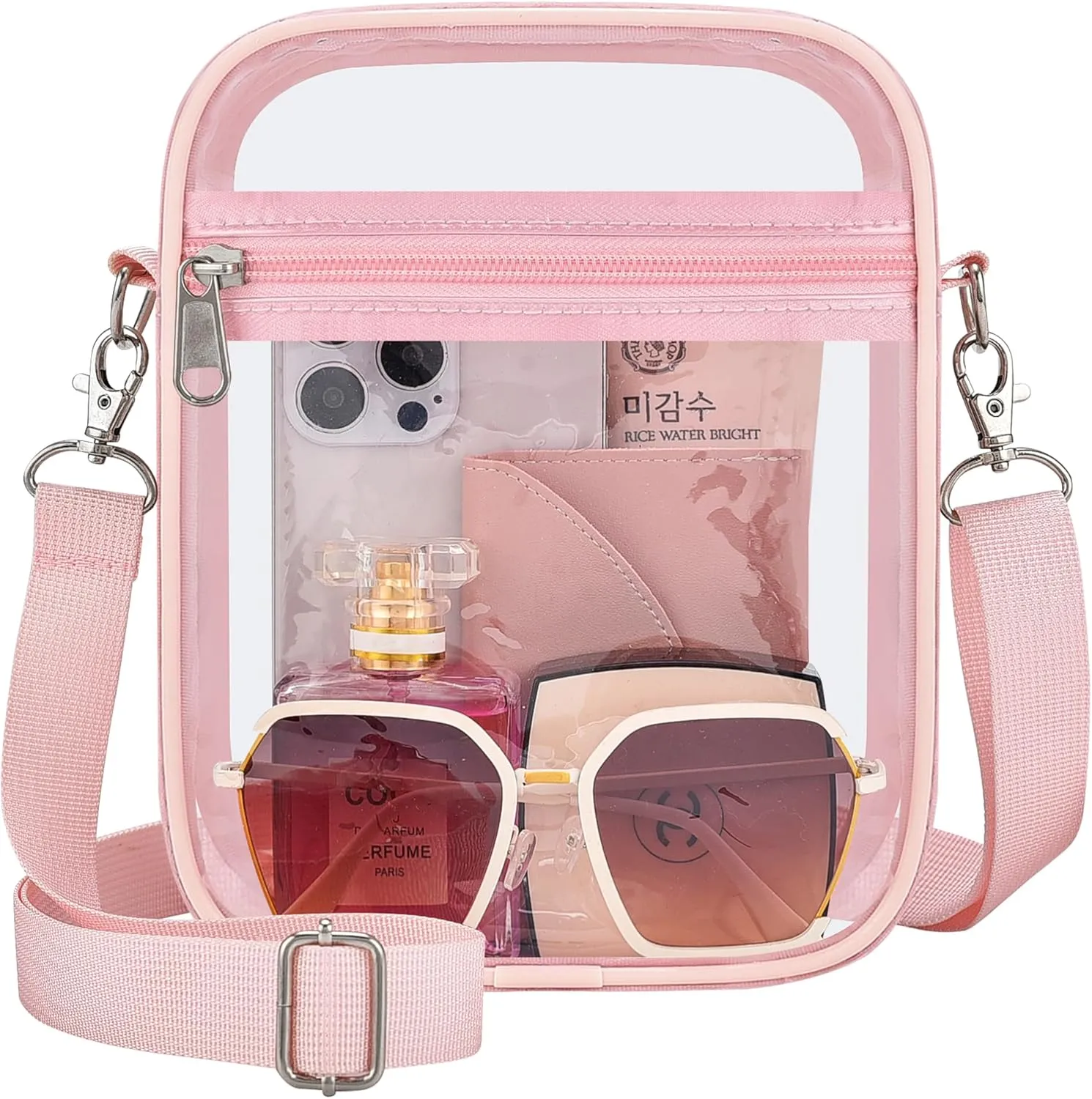 Clear Bag Stadium Approved Clear Purse for Women Clear Crossbody Bag for Stadium Events Concerts Festivals