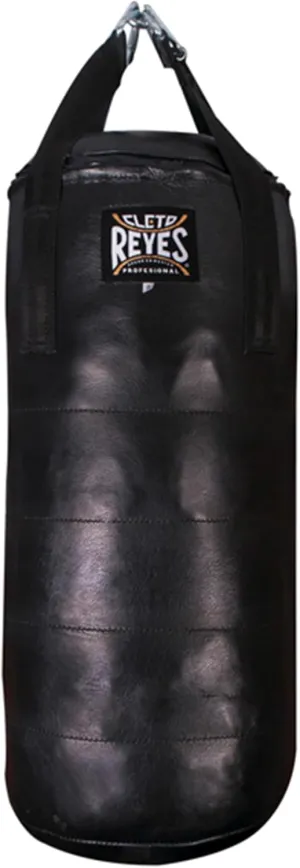 CLETO REYES Heavy Punching Bag for Adults Boxing Training Equipment, MMA, Kickboxing, Muay Thai, Leather, Small, Black