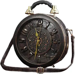 Clock Crossbody Purse and Handbags for Women Steampunk Style Vintage Shoulderbags Retro Fashion Unique Novelty Messenger Bags