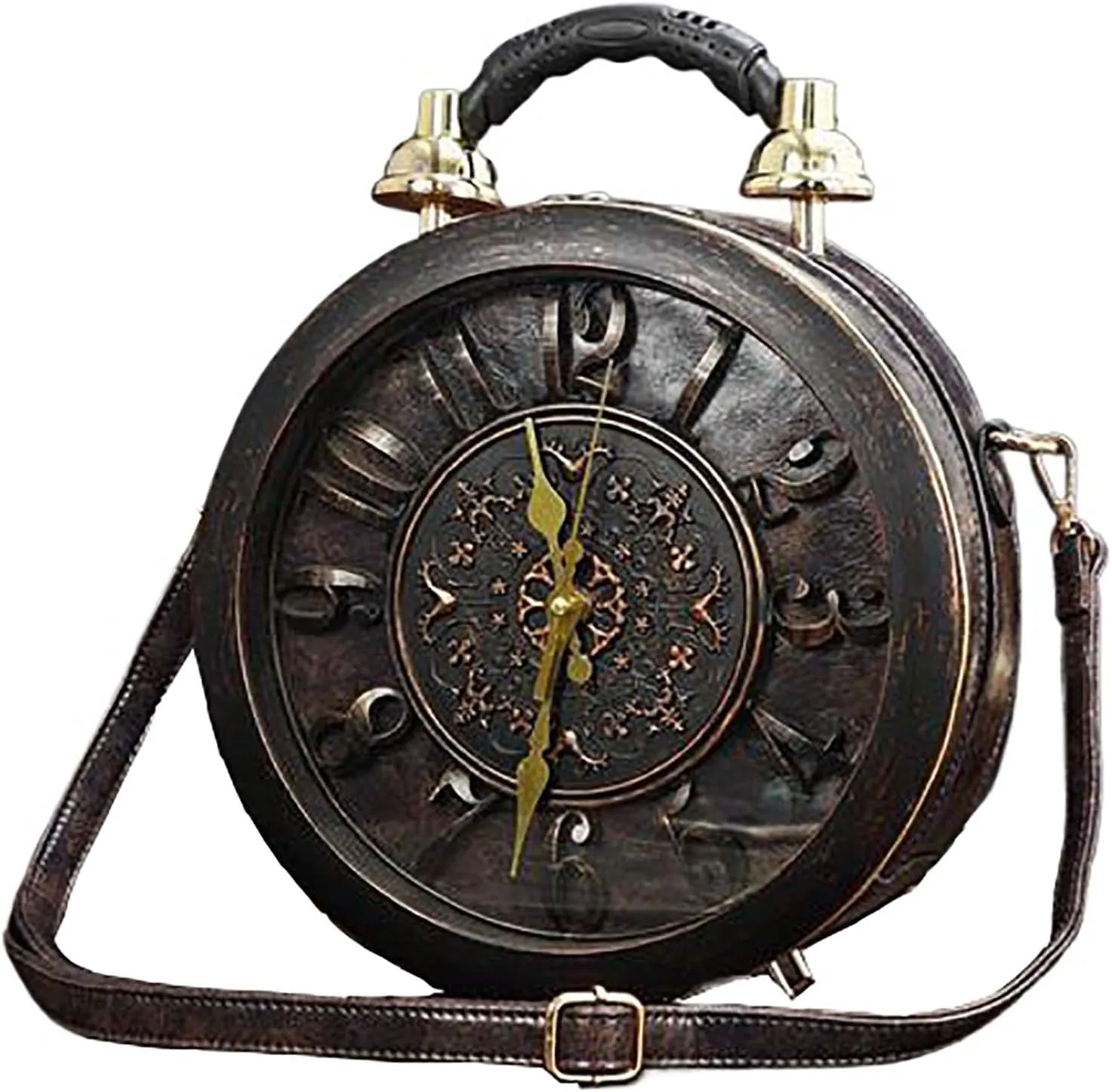 Clock Crossbody Purse and Handbags for Women Steampunk Style Vintage Shoulderbags Retro Fashion Unique Novelty Messenger Bags