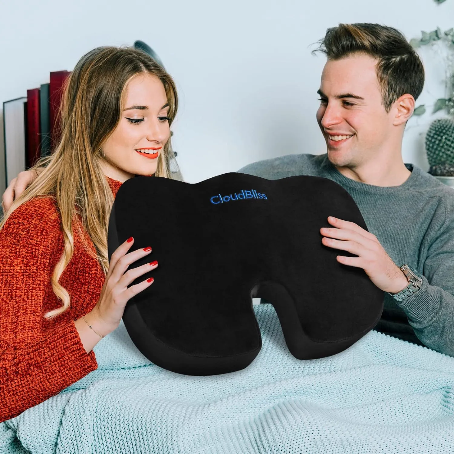 CloudBliss Cooling Gel Enhanced Office Chair Seat Cushion, Memory Foam Cushion for Long Sitting - Back, Sciatica, Coccyx, Tailbone Pain Relief Pillow - for Office, Gaming, Car, Fathers Day