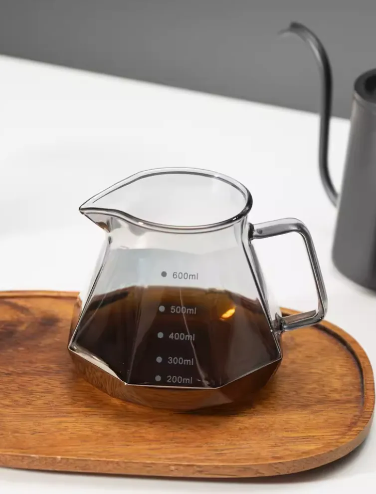 Coffee Brewing V60 Set with Walnut Wood Holder and Sharing Pot