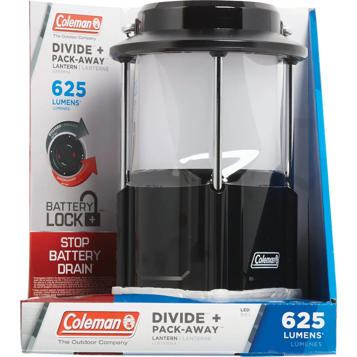 Coleman Divide   Pack-Away LED Black Battery Lantern