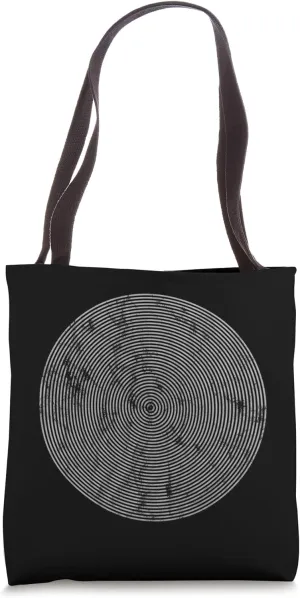 Concentric Circles, Psychedelic Vintage Worn Design Tote Bag