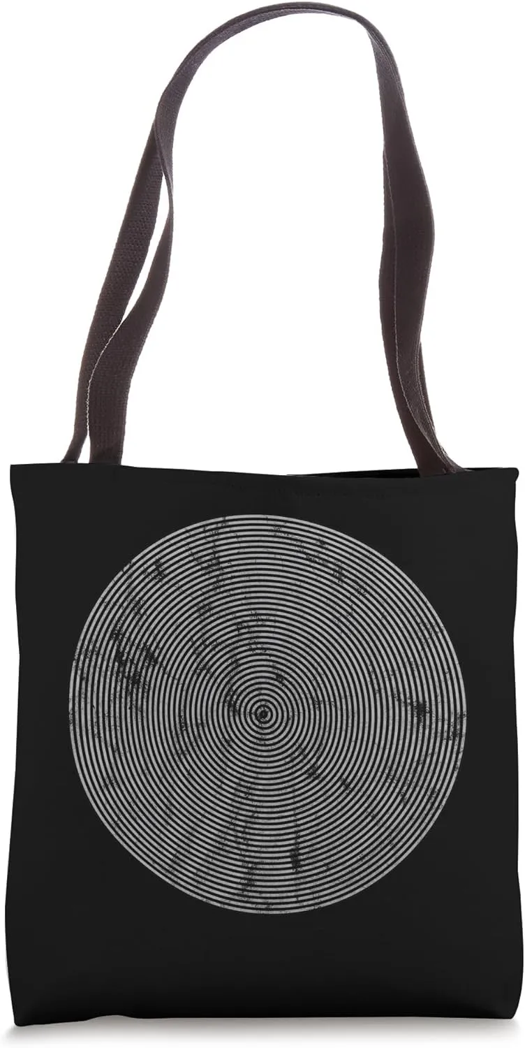 Concentric Circles, Psychedelic Vintage Worn Design Tote Bag