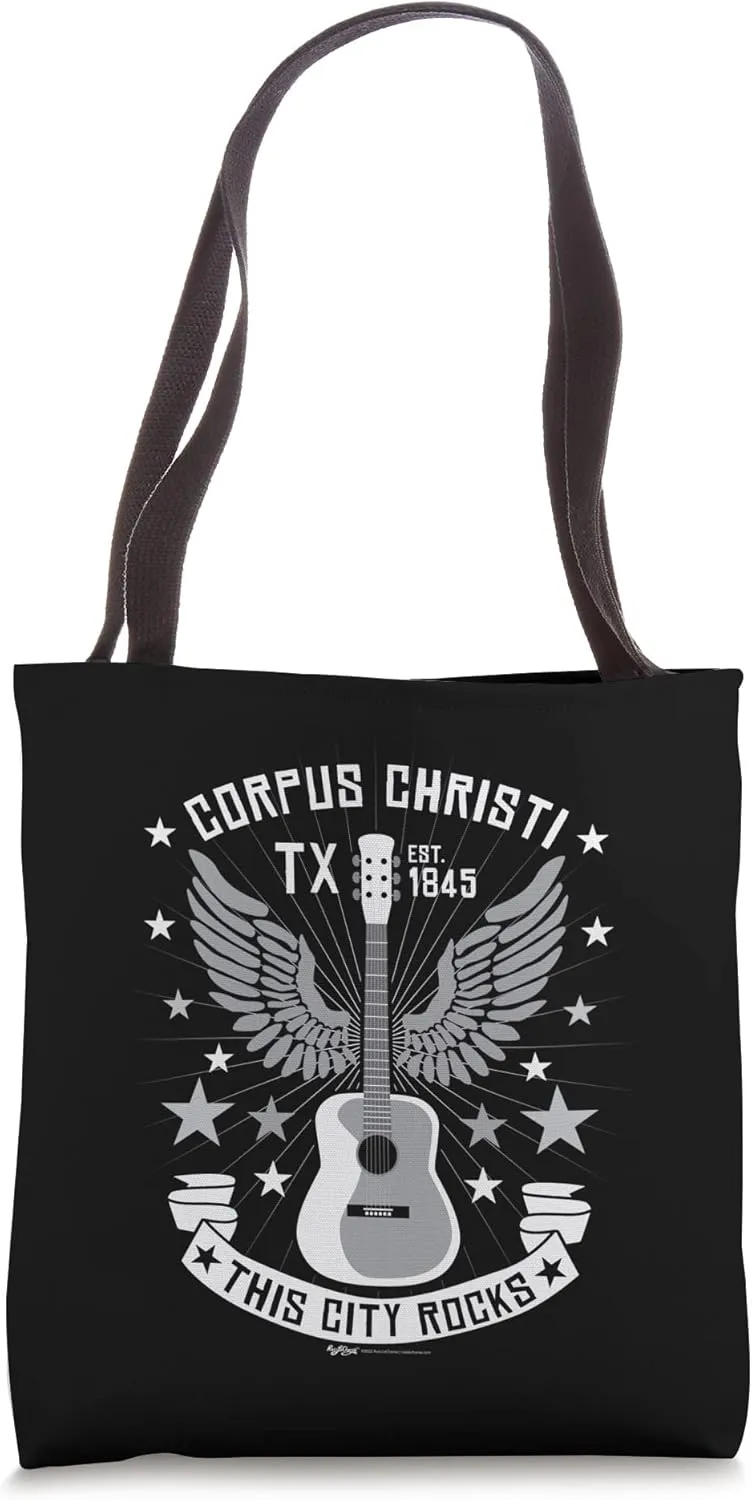 Corpus Christi This City Rocks Acoustic Guitar Design Tote Bag