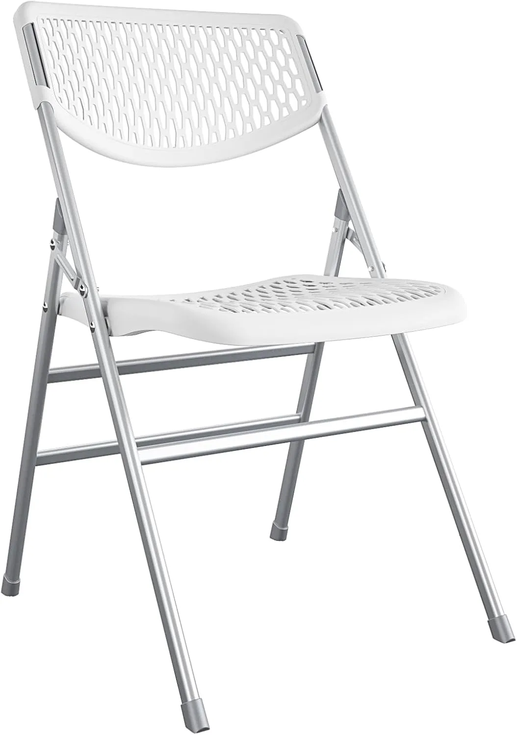 COSCO Ultra Comfort Commercial XL Plastic Folding Chair, 300 lb. Weight Rating, Triple Braced, White, 4-Pack
