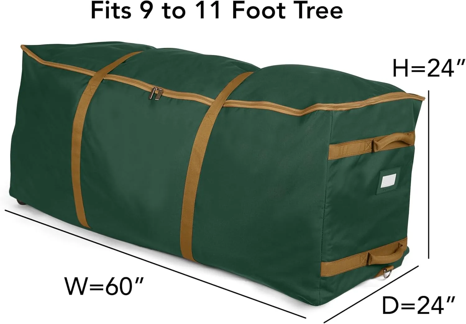 Covermates Keepsakes Christmas Tree Rolling Cinch Bag – Superior Protection, Padded Handles - Holiday Storage, Green