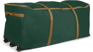 Covermates Keepsakes Christmas Tree Rolling Cinch Bag – Superior Protection, Padded Handles - Holiday Storage, Green