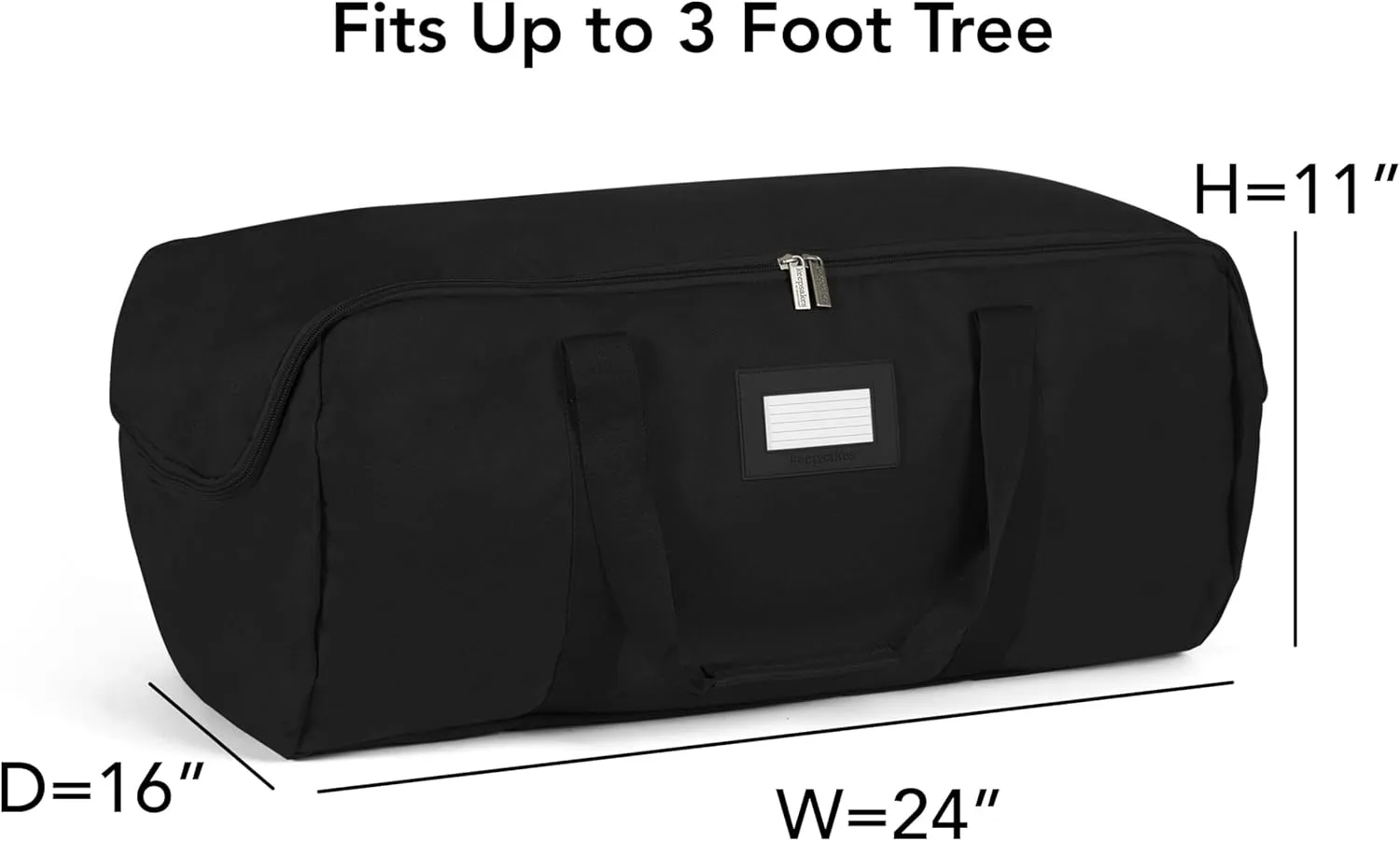Covermates Keepsakes Garland Duffle Bag – Durable Polyester, Reinforced Handles, Fits up to 25 Foot Garland Depending on Thickness - Holiday Storage, Black