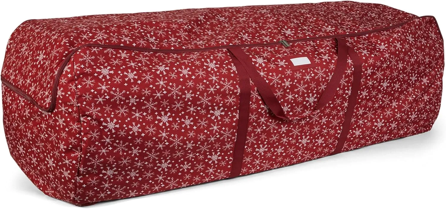 Covermates Keepsakes Garland Duffle Bag – Durable Polyester, Reinforced Handles, Fits up to 25 Foot Garland Depending on Thickness - Holiday Storage, Red Snowflake