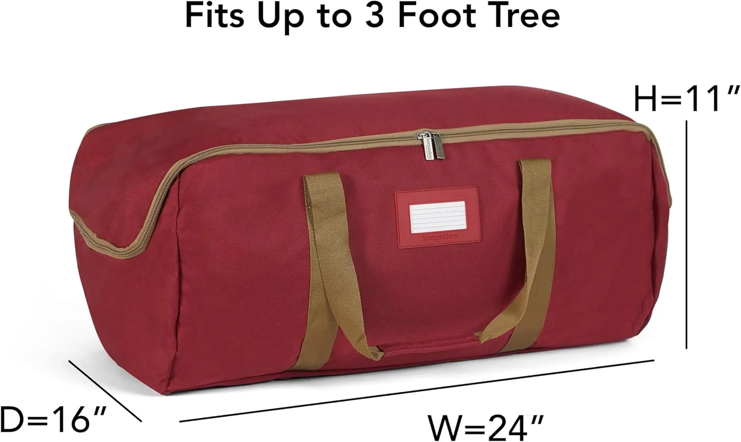 Covermates Keepsakes Garland Duffle Bag – Durable Polyester, Reinforced Handles, Fits up to 25 Foot Garland Depending on Thickness - Holiday Storage, Red