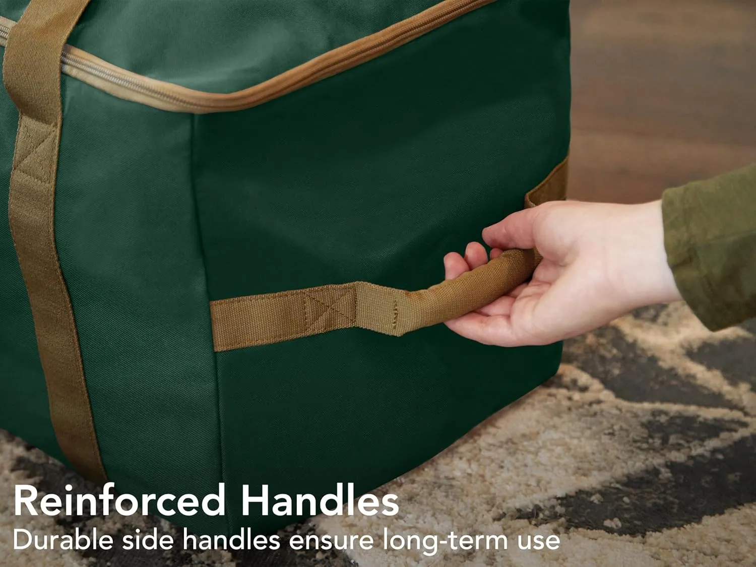 Covermates Keepsakes Rolling Treasurekeeper Storage Bag - Carrying Handles, ID Window, Dual Wheels - Holiday Storage, Green