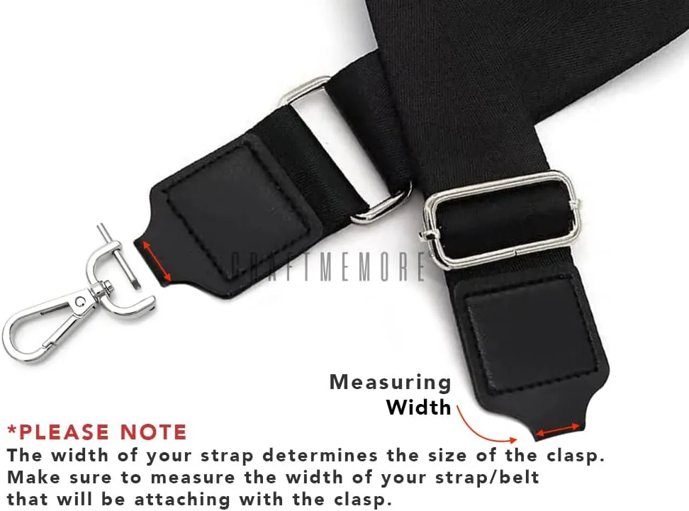 CRAFTMEMORE 2pcs Detachable Snap Hook Swivel Clasp w/Screw Bar VT493 Bag Strap Hardware Replacement (1-1/4 Inch, Silver)