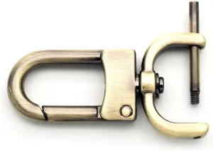 CRAFTMEMORE 2pcs Detachable Snap Hook Swivel Clasp w/Screw Bar VT99 Bag Strap Hardware Replacement (1 Inch, Brushed Brass)