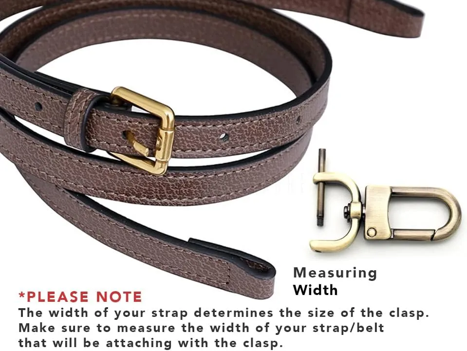 CRAFTMEMORE 2pcs Detachable Snap Hook Swivel Clasp w/Screw Bar VT99 Bag Strap Hardware Replacement (1 Inch, Brushed Brass)