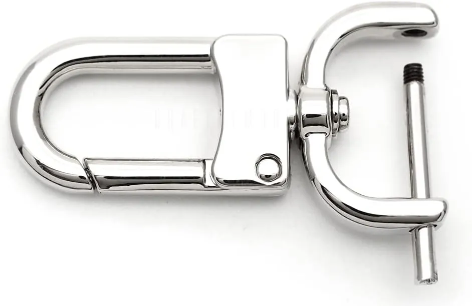 CRAFTMEMORE 2pcs Detachable Snap Hook Swivel Clasp w/Screw Bar VT99 Bag Strap Hardware Replacement (1 Inch, Silver)