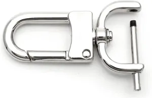 CRAFTMEMORE 2pcs Detachable Snap Hook Swivel Clasp w/Screw Bar VT99 Bag Strap Hardware Replacement (1 Inch, Silver)