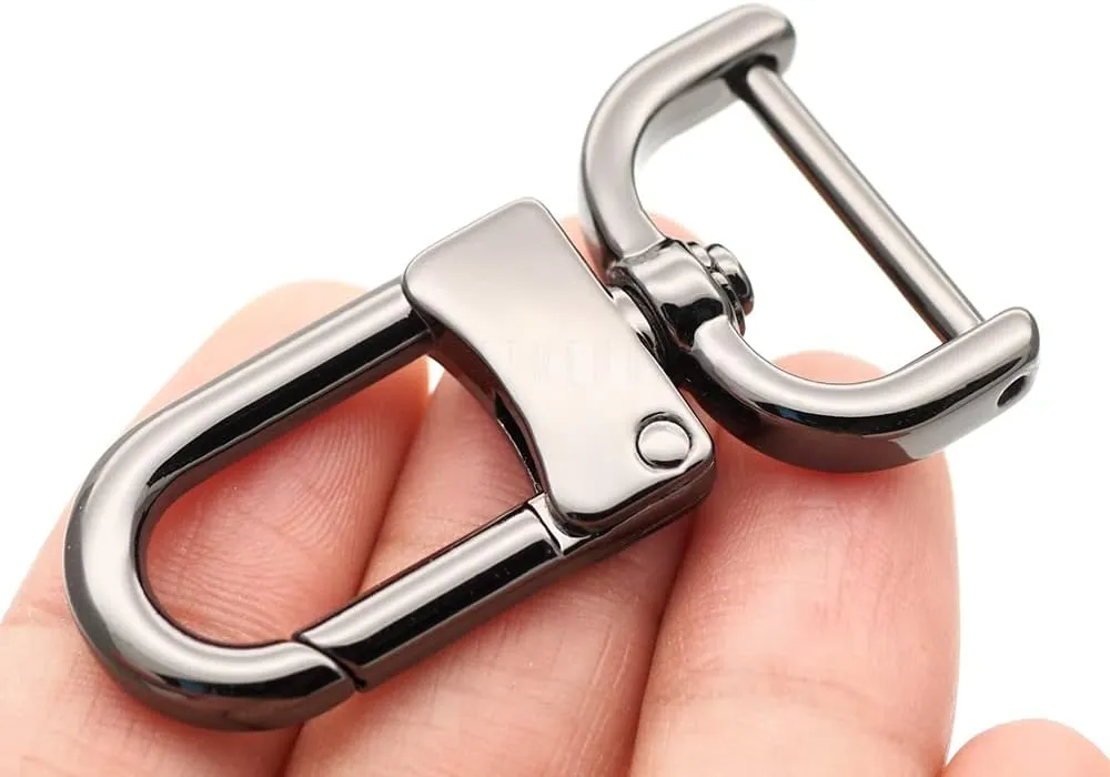 CRAFTMEMORE 2pcs Detachable Snap Hook Swivel Clasp w/Screw Bar VT99 Bag Strap Hardware Replacement (1/2 Inch, Gunmetal)
