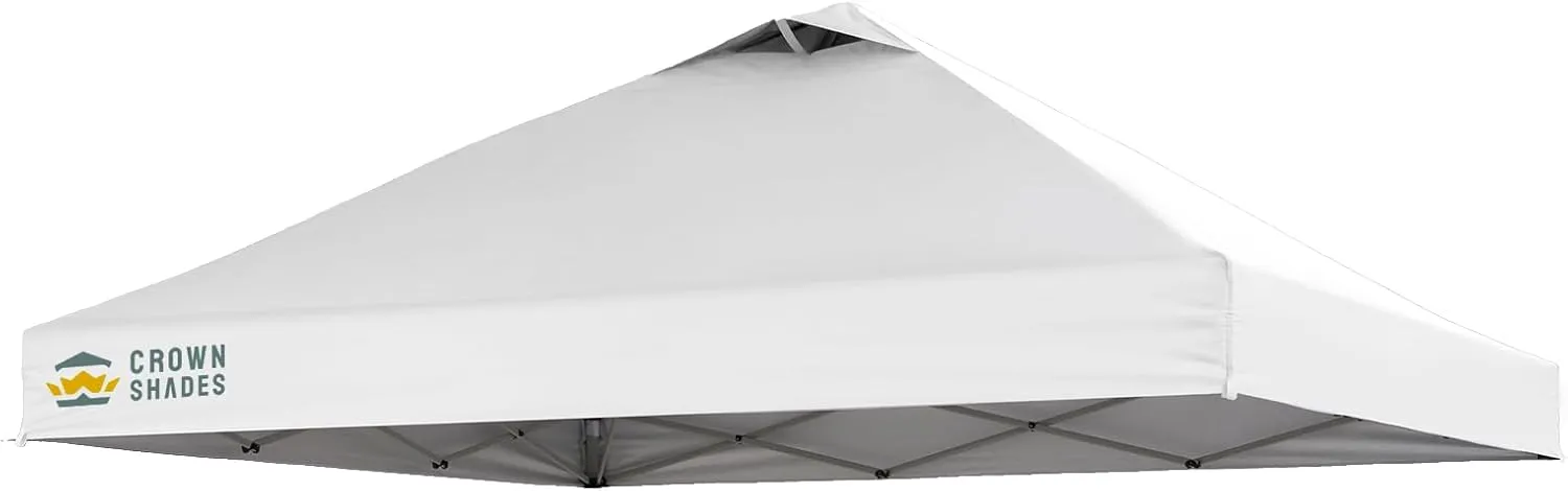 CROWN SHADES 10x10 Canopy Replacement Top - Only Compatible with Crown Shades RM100H Series, Silver Coated with Air Vent, White (Top Only)