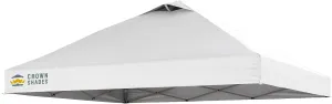 CROWN SHADES 10x10 Canopy Replacement Top - Only Compatible with Crown Shades RM100H Series, Silver Coated with Air Vent, White (Top Only)