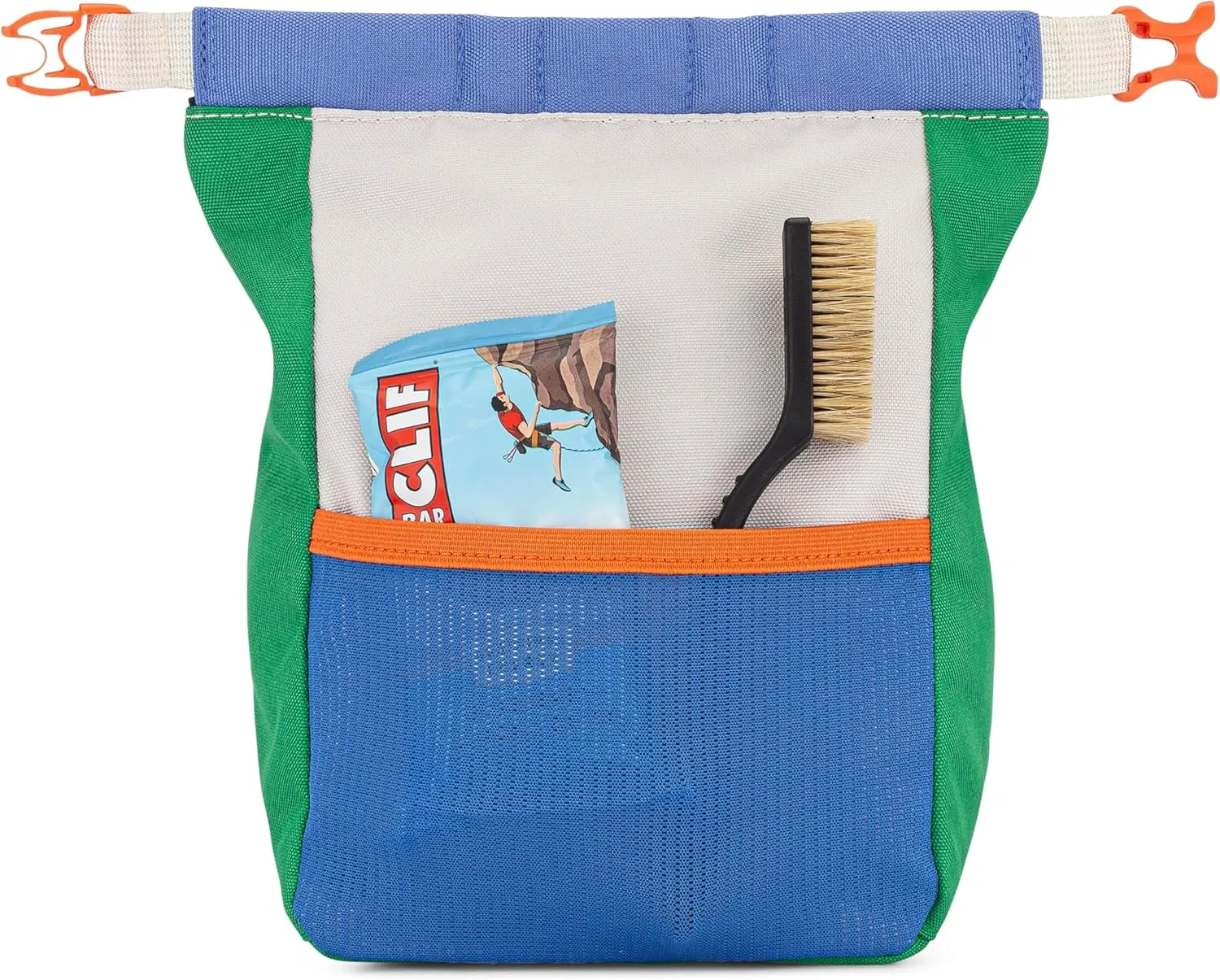 Crux Bouldering Chalk Bucket, Large Size Chalk Bag for Rock Climbing, Chalk Pot with Magnetic Closure, Zippered Pockets and Mesh Pouch for Climbers, Weightlifting, Gymnastics