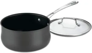 Cuisinart 64193-20 Hard Anodized 3-Quart Saucepan with Cover Contour-Stainless-Steel-Cookware, Black
